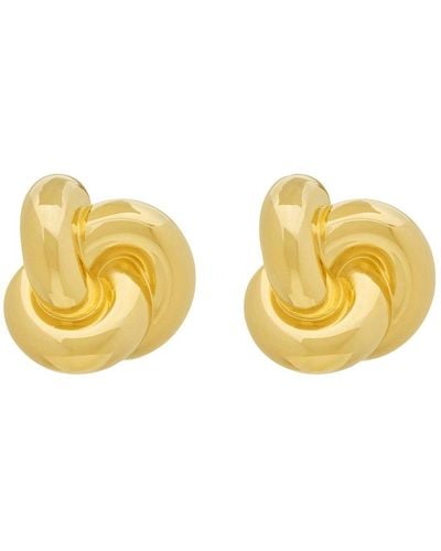 Saint Laurent Hook Detailed Knot Earrings - Yellow