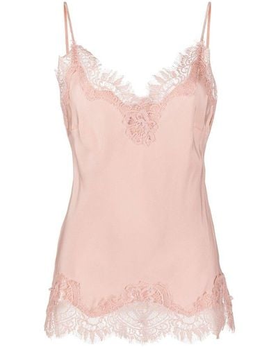 Gold Hawk Lace Trimmed Cami - Pink
