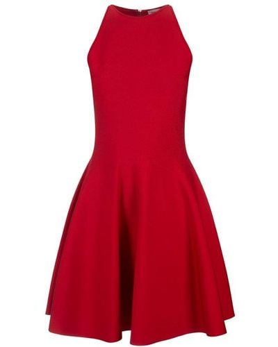 Alexander McQueen Skater Mini Dress - Red