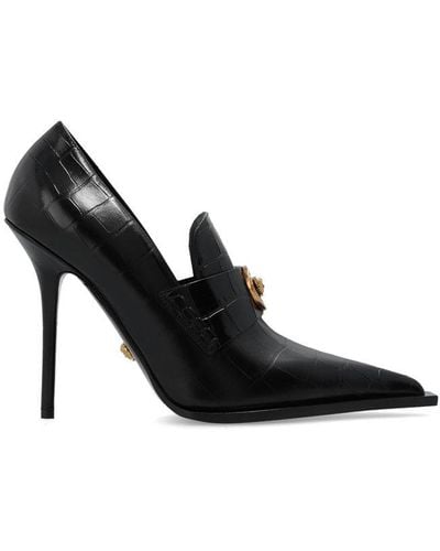 Versace Medusa Head Pointed Toe Court Shoes - Black