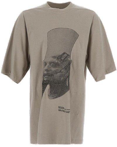Rick Owens Graphic Printed Crewneck T-shirt - Grey