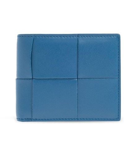 Bottega Veneta Leather Folding Wallet - Blue
