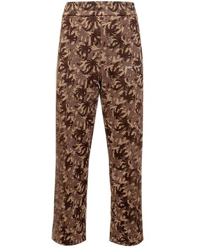 Palm Angels Camo Palm Tree Printed Track Trousers - Natural