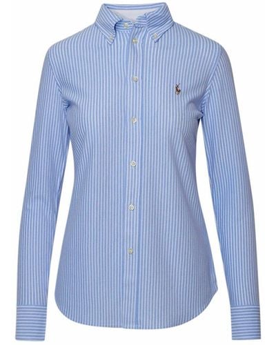 Polo Ralph Lauren Long-sleeved Pinstriped Shirt - Blue