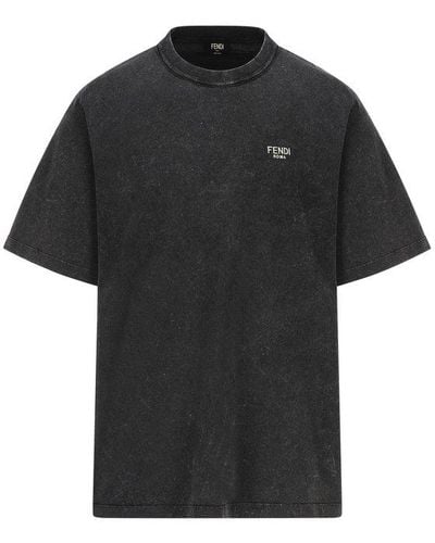 Fendi Skater Style Jersey T-shirt - Black
