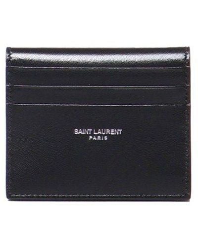 Saint Laurent Paris Reversible Card Case - Black