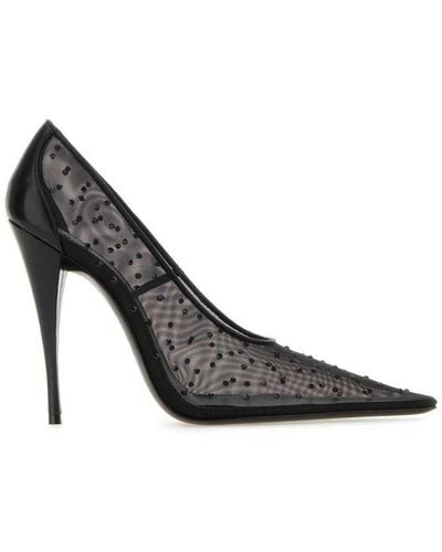 Saint Laurent Embellished Pointed Toe Court Shoes - Black