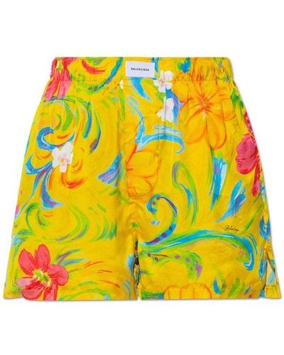 Balenciaga Patterned Shorts - Yellow