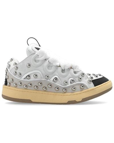 Lanvin Curb Round Toe Lace-up Trainers - White
