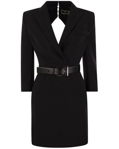 Elisabetta Franchi Cut Out Coat Dress - Black