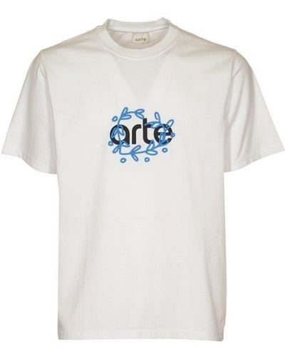 Arte' Logo Printed Crewneck T-shirt - White