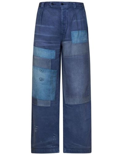Polo Ralph Lauren Patch Work Straight Leg Trousers - Blue