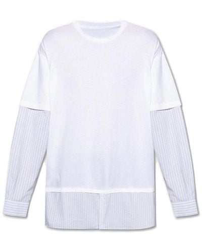 MM6 by Maison Martin Margiela T-shirt With Shirt Motif - White