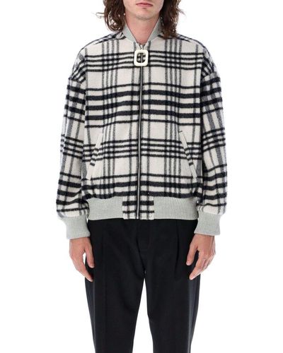 JW Anderson Check Bomber Jacket - Gray