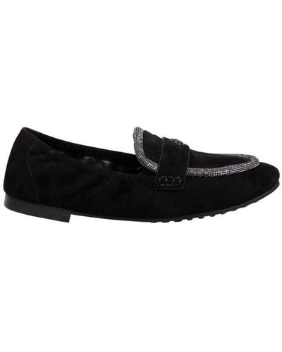 Tory Burch Embellished Slip-on Loafers - Black