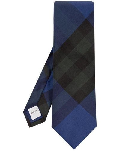 Burberry Silk Tie, - Blue