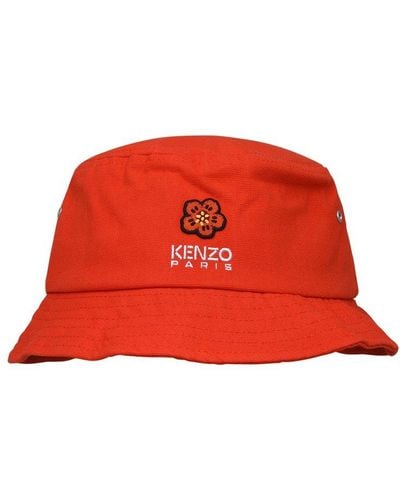 KENZO Orange Polyester Cap - Red