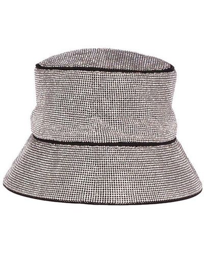 Kara Crystal Mesh Bucket Hat - Metallic