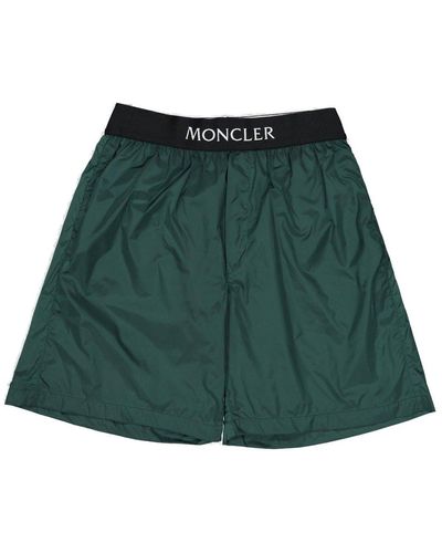 Moncler Logo Waistband Swim Shorts - Green