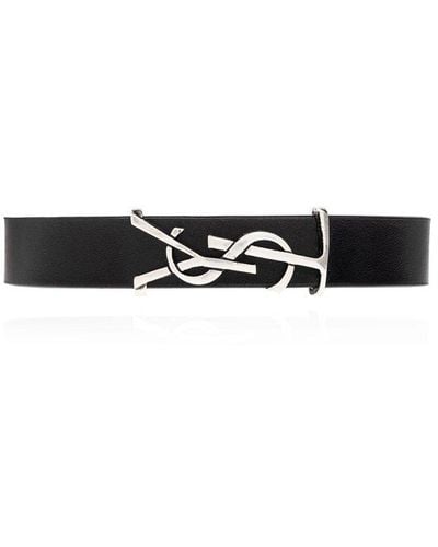 Saint Laurent Leather Bracelet - Black