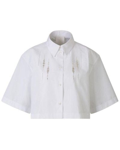 Givenchy Embellished Cropped Shirt - White