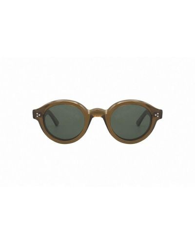 Lesca Corbs Round Frame Sunglasses - Green