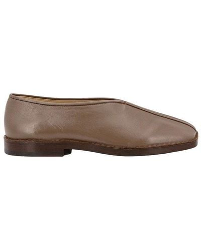Lemaire Square-toe Slip-on Loafers - Brown