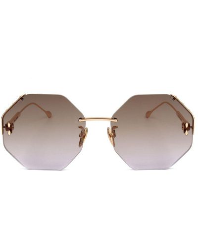 Isabel Marant Polygonal Frame Sunglasses - Metallic