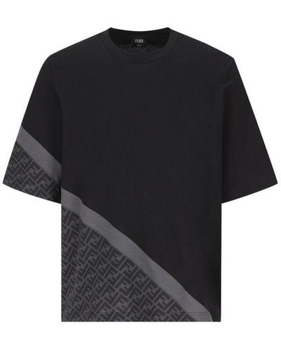 Fendi Jersey Crewneck T-shirt - Black
