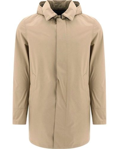Herno Long-sleeved Hooded Rain Coat - Natural