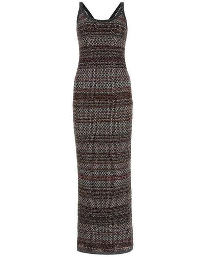 Missoni Zigzag Knitted Sleeveless Long Dress - Multicolour
