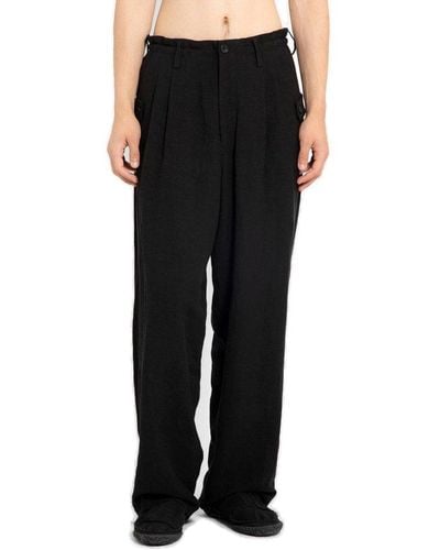 Yohji Yamamoto Mid-rise Wide-leg Pants - Black