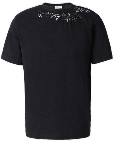 Saint Laurent Cut-out Crewneck T-shirt - Black
