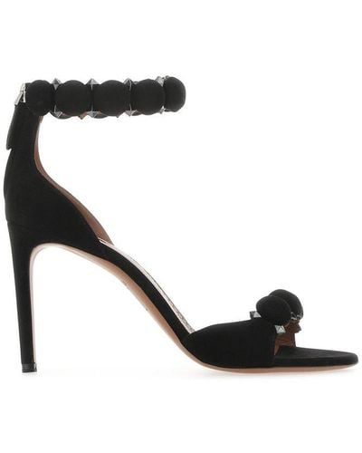 Alaïa 110 Spike-embellished Suede Sandals - Black