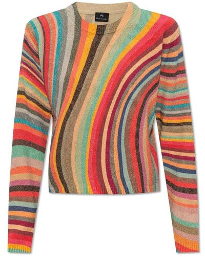 PS by Paul Smith Swirl Pattern Knitted Jumper - Red