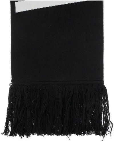 Vetements Wool Scarf With Logo, ' - Black