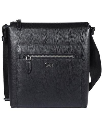 Ferragamo Gancini Leather Crossbody Bag - Black
