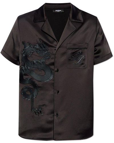 Balmain Short-sleeved Shirt, - Black