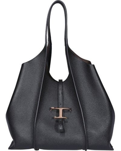 Tod's Timeless Leather Hobo Bag - Black