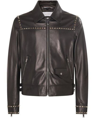 Valentino Zip-up Long-sleeved Jacket - Black