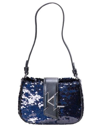 Karl Lagerfeld K/evening Sequin-embellished Shoulder Bag - Blue