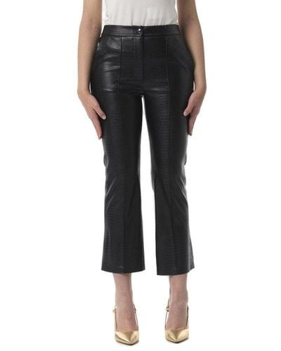 Max Mara Button Detailed Cropped Trousers - Black