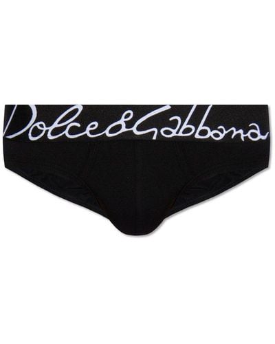 Dolce & Gabbana Briefs With Logo - Black