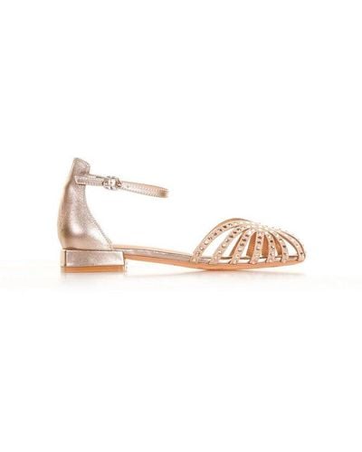 Alma En Pena. Embellished Ankle-strap Sandals - Metallic