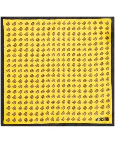 Moschino Silk Pocket Square, - Yellow