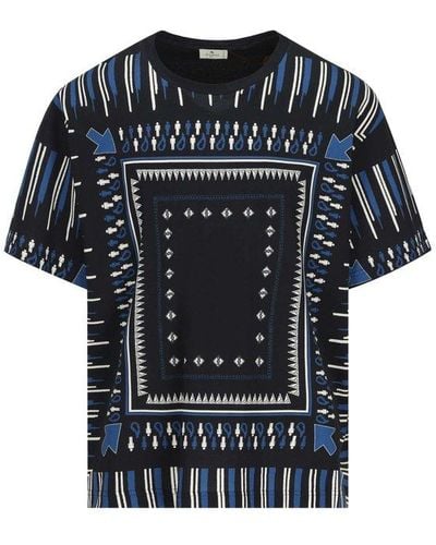 Etro Graphic-pattern Short-sleeved T-shirt - Black