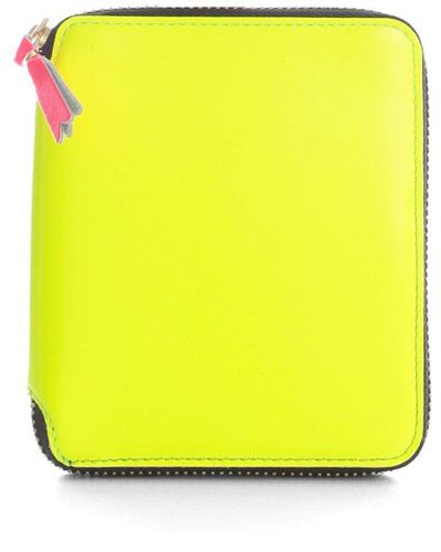 Comme des Garçons Comme Des Garçons Wallet Super Fluro Zipped Wallet - Yellow