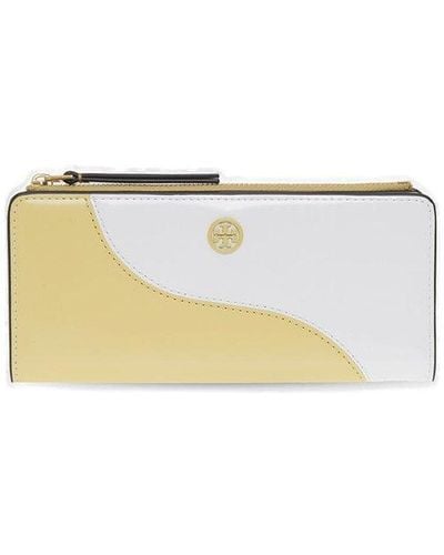 Tory Burch Wallet With Logo - Yellow