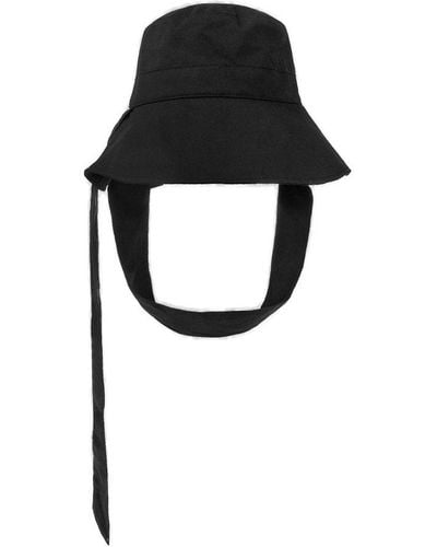 Jacquemus Hat With Tie Fastening - Black