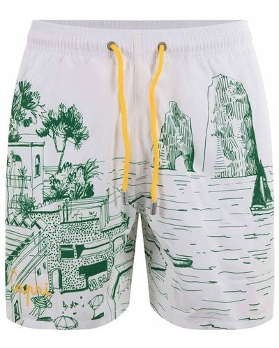Mc2 Saint Barth Gustavia Capri Placed Printed Swim Shorts - Multicolour